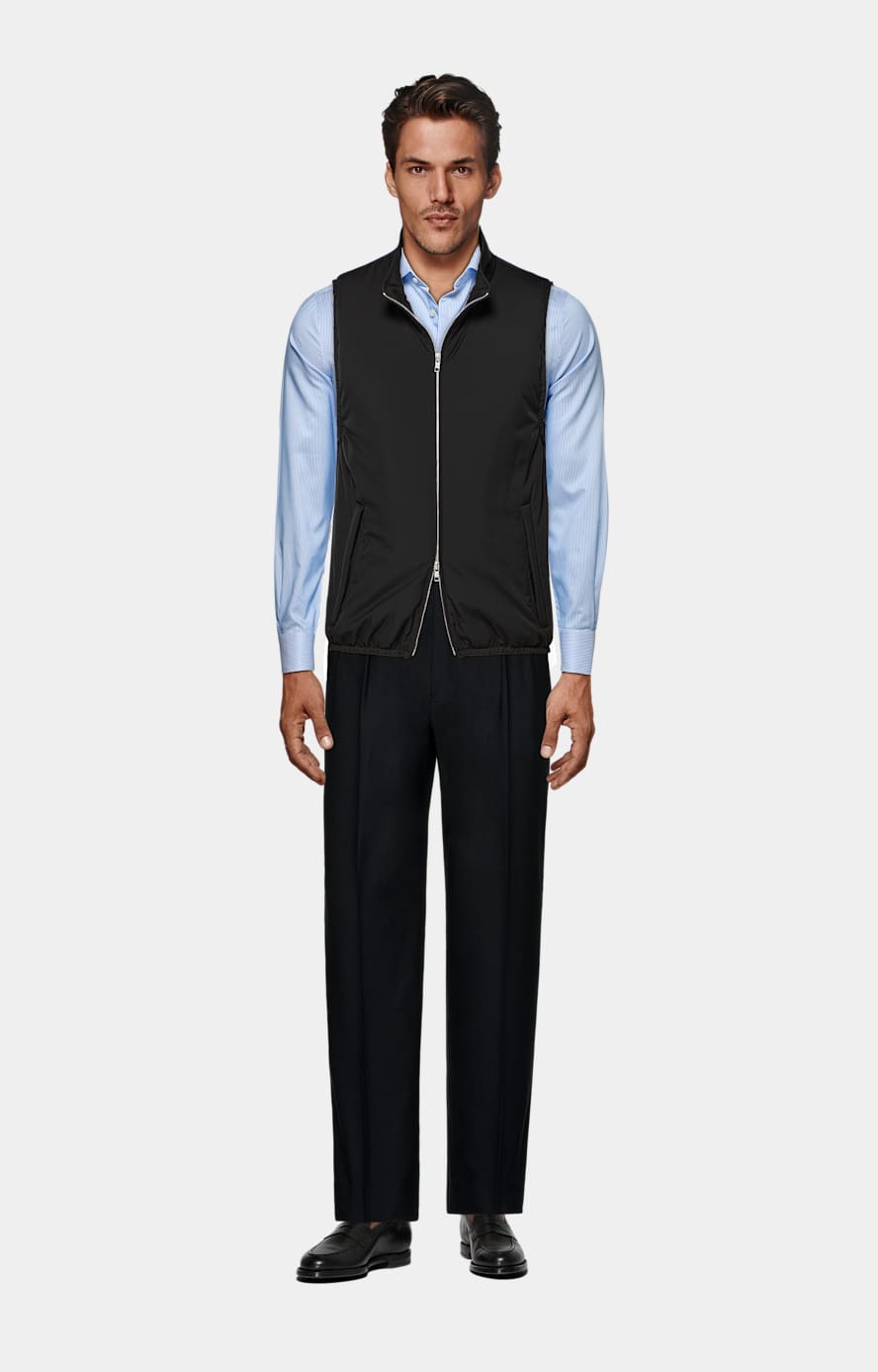 Mid Blue Striped Twill Extra Slim Fit Shirt