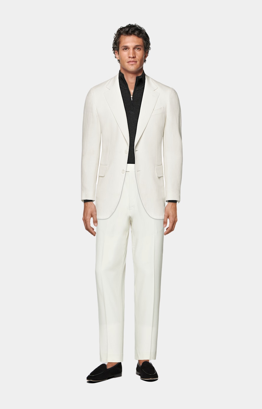 off white suit blazer