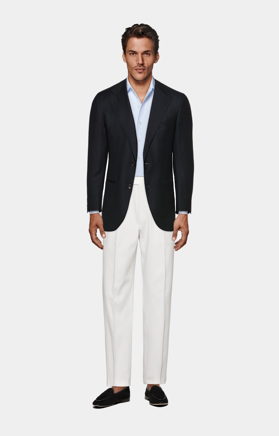 Chemise coupe Slim à col classique d'une seule pièce bleu clair