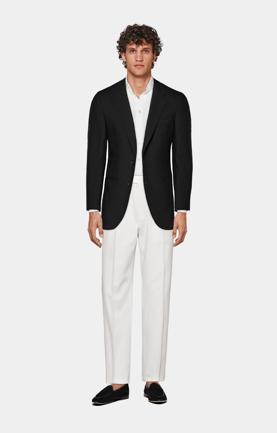 Off-White Wide Leg Tapered Trousers