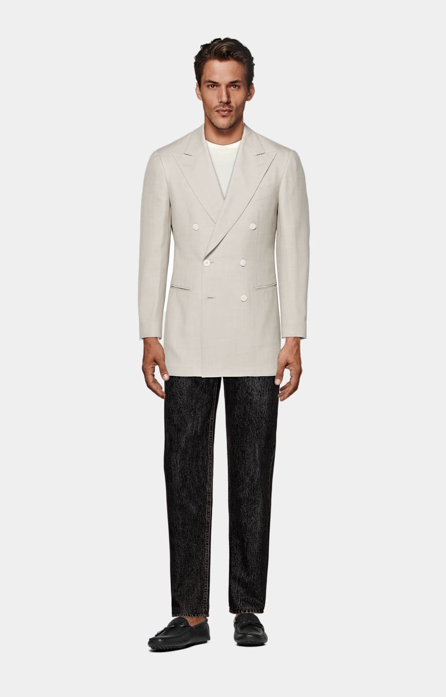 Light Taupe Tailored Fit Havana Blazer