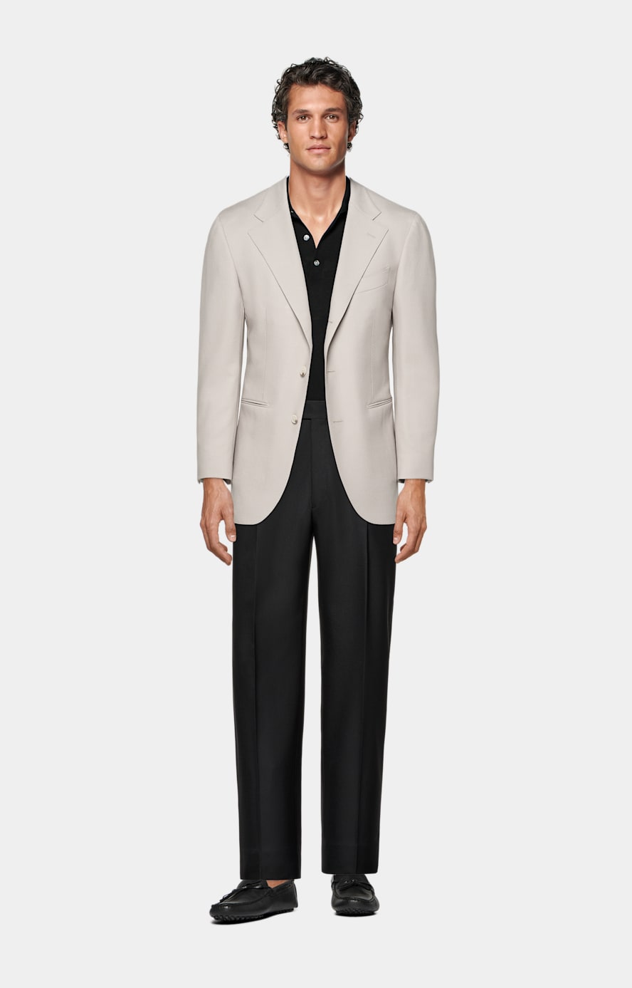 Black polo with blazer sales
