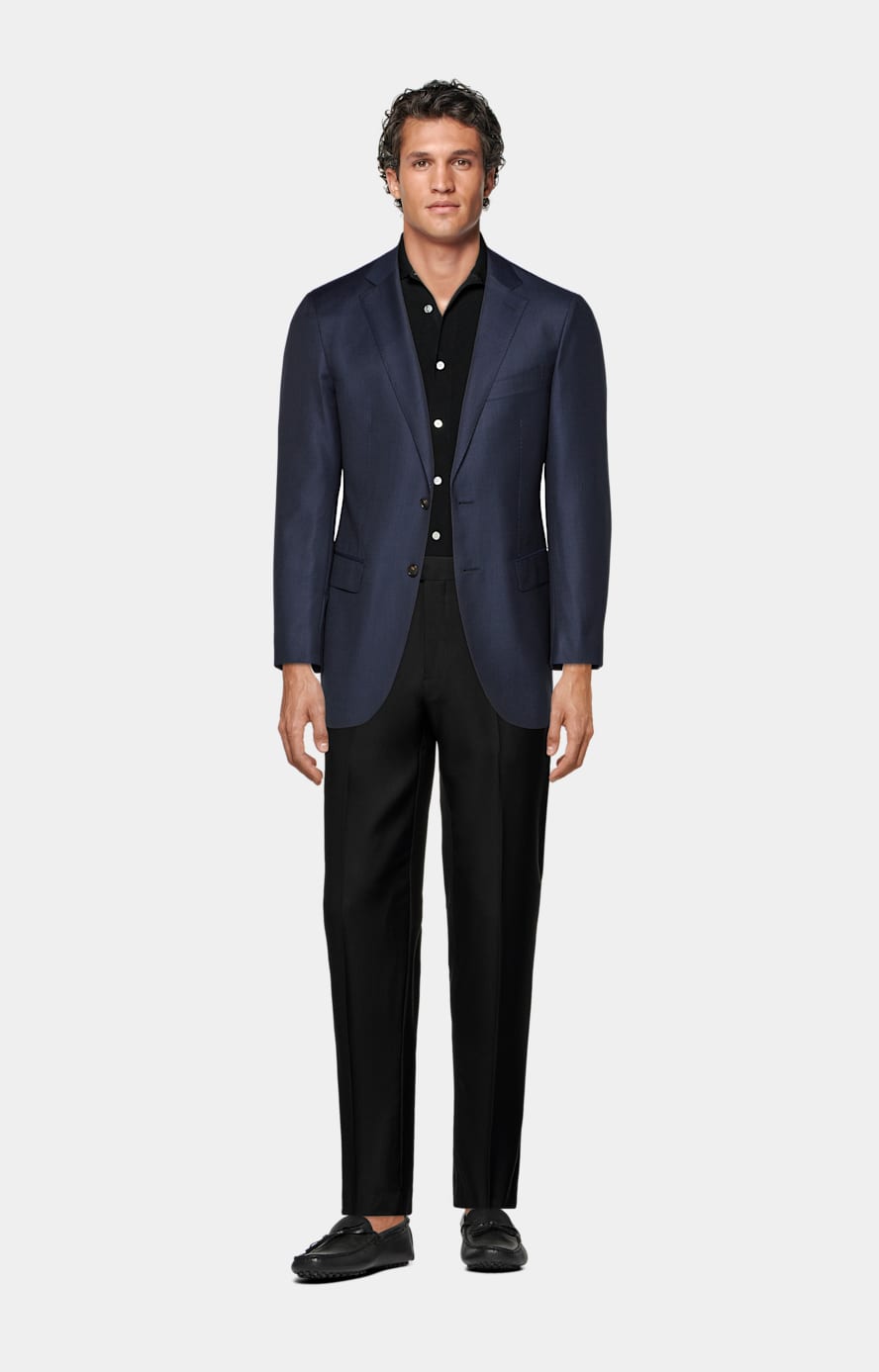 Black Pure Cotton Suit Pant