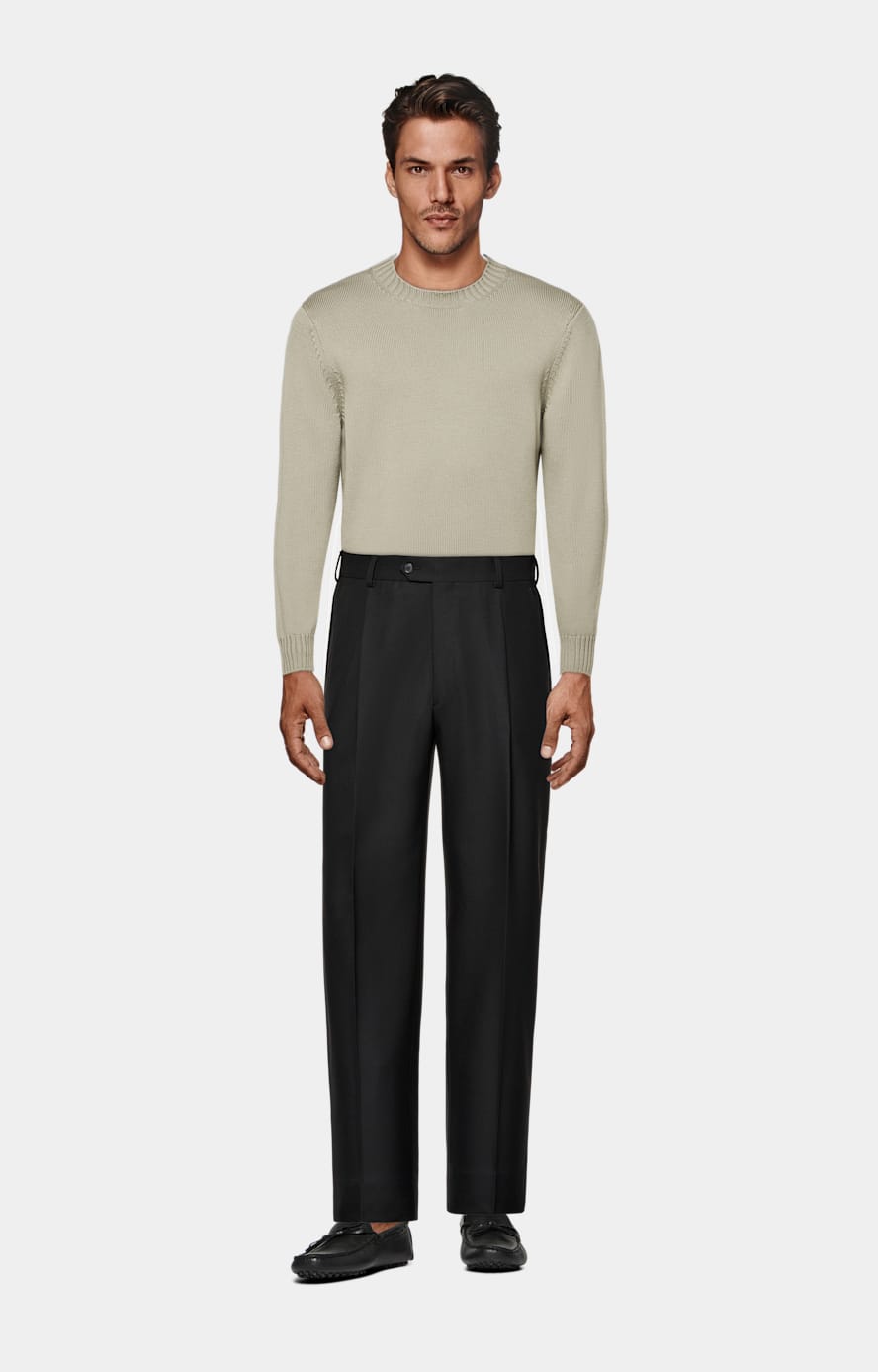 Mid Green Merino Crewneck