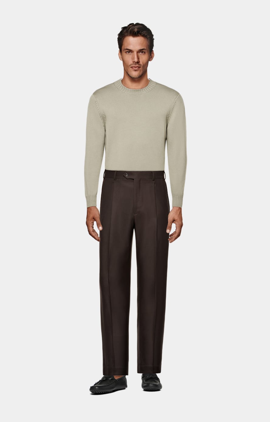 Mid Green Merino Crewneck