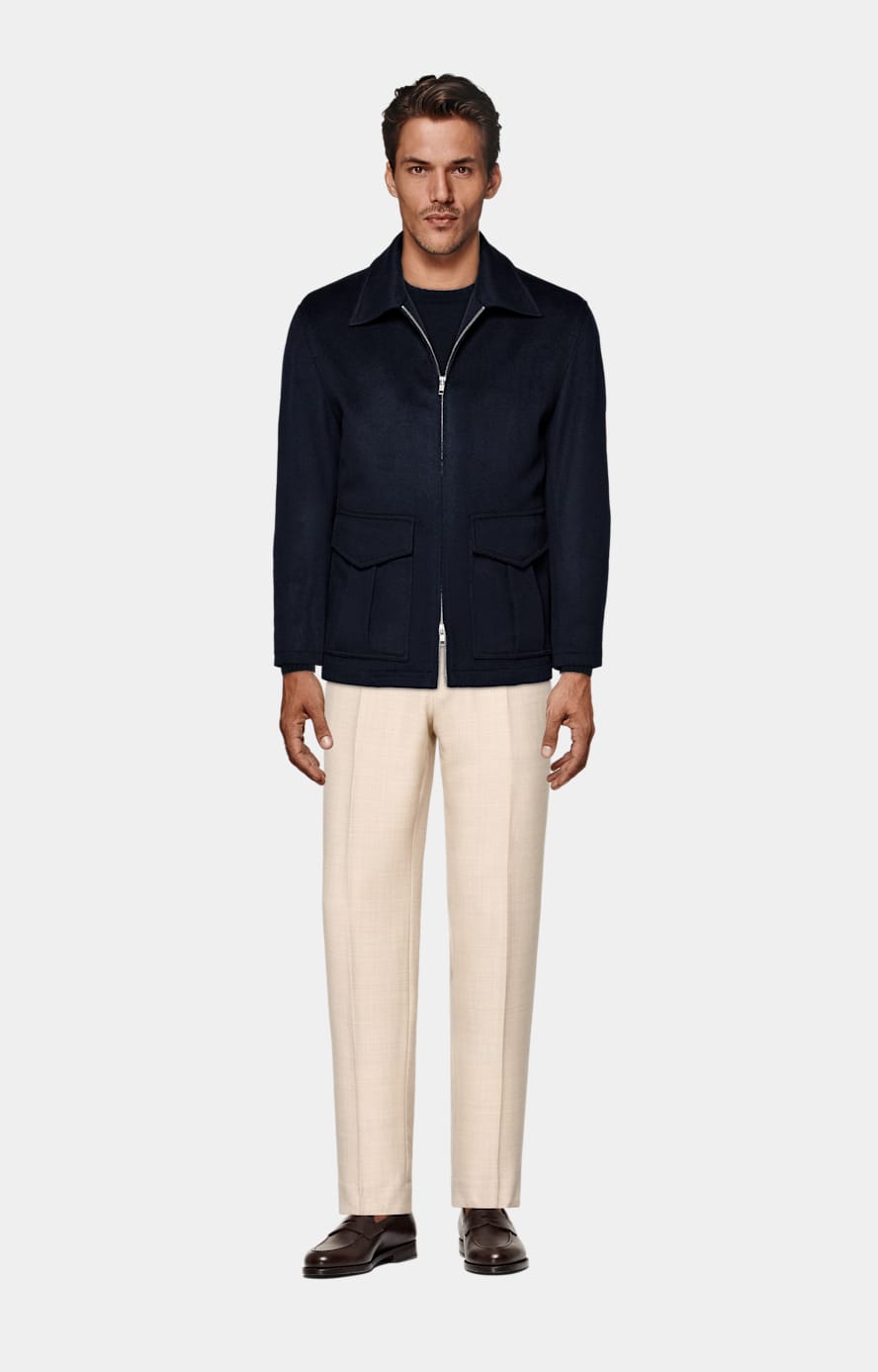 Sand Straight Leg Trousers