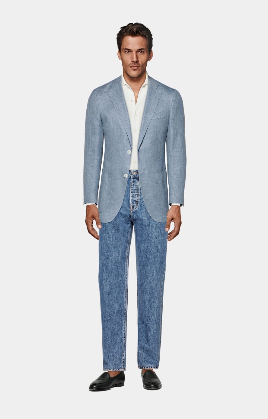 Giacca Havana azzurra tailored fit