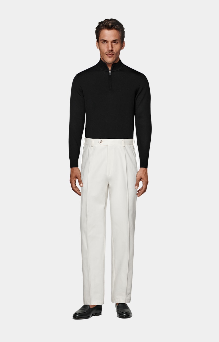 Black Merino Half Zip