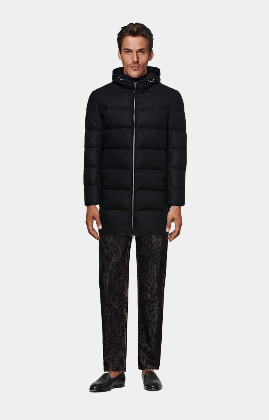 Daunenjacke lang navy