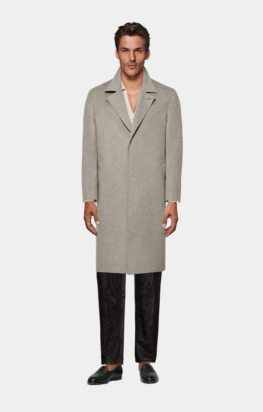 Manteau long vert clair