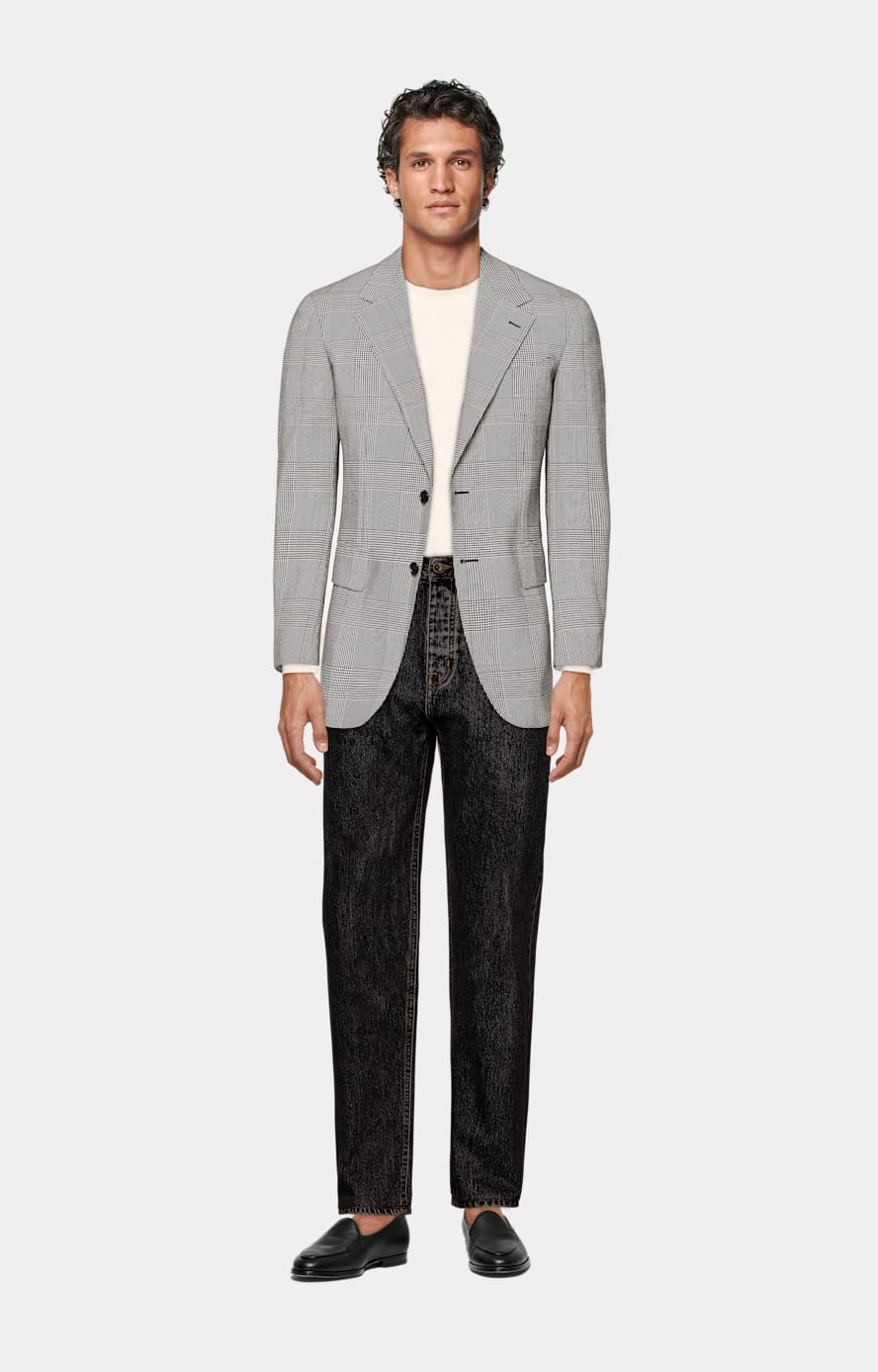 OffWhite Crewneck in Alpaca, Nylon & Spandex SUITSUPPLY Canada