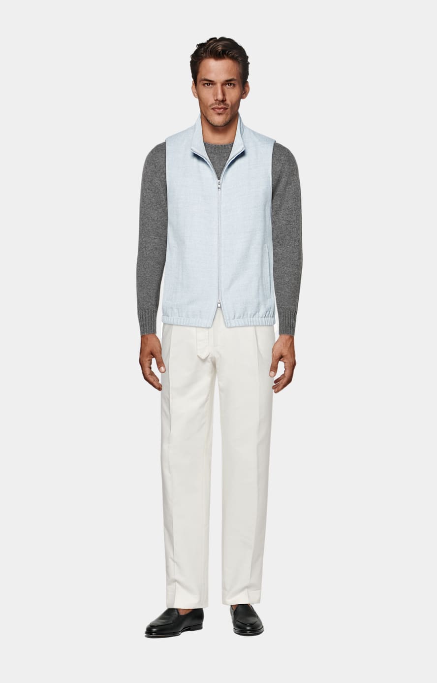 Light Blue Zip Vest
