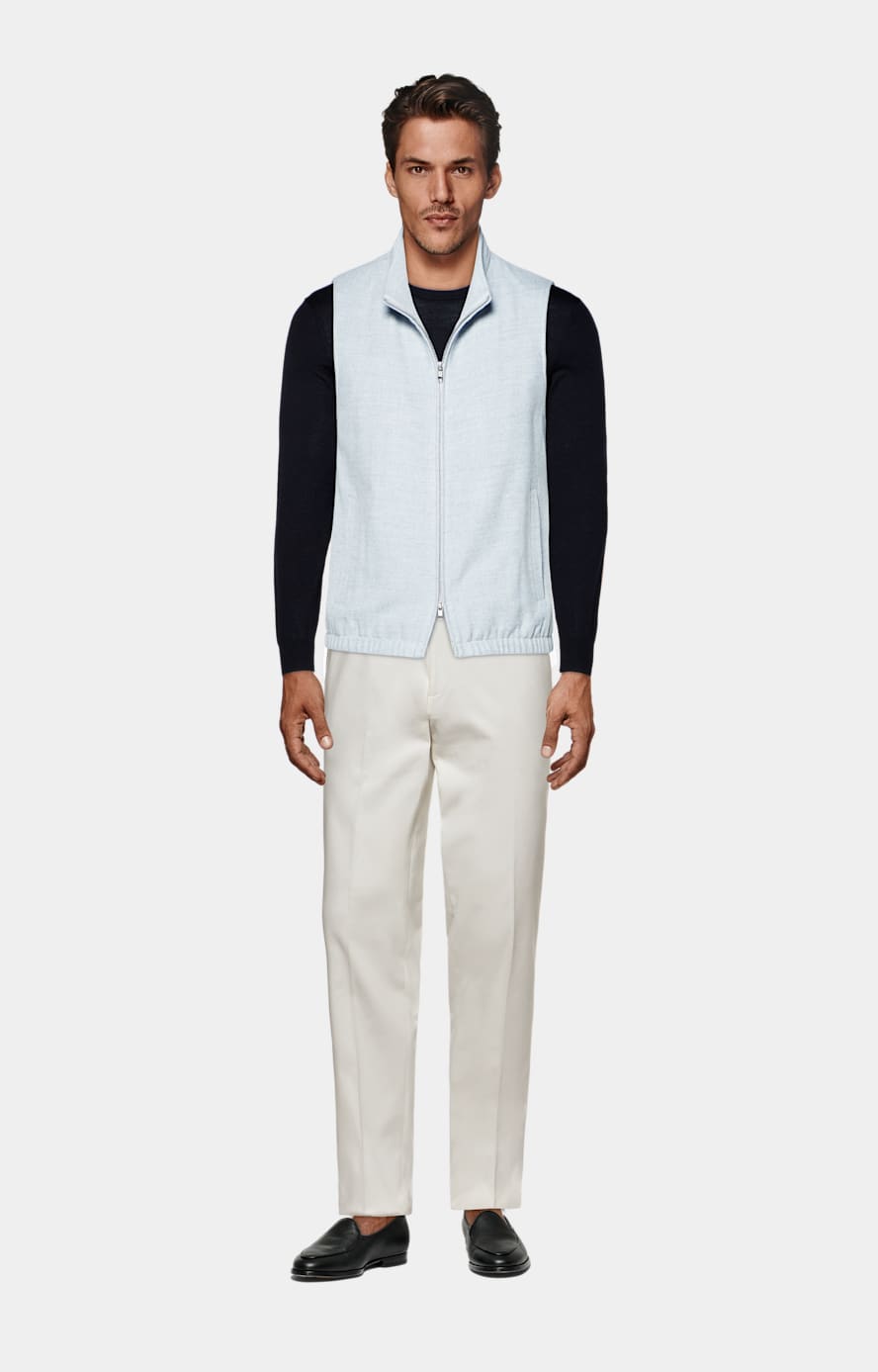 Light Blue Zip Vest