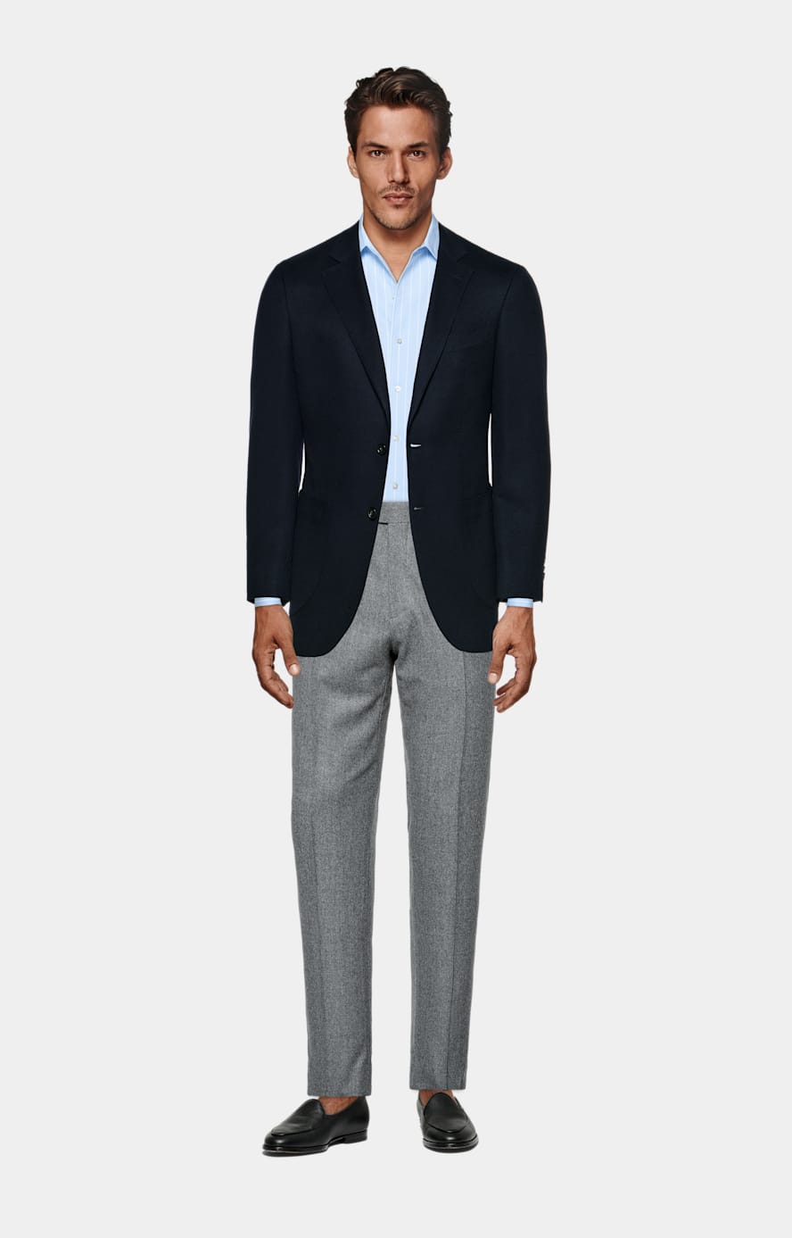 Camicia azzurra a righe tailored fit