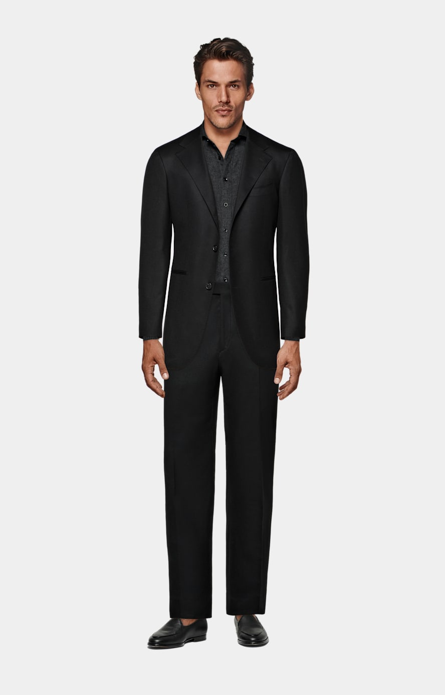 Black Relaxed Fit Roma Suit Jacket
