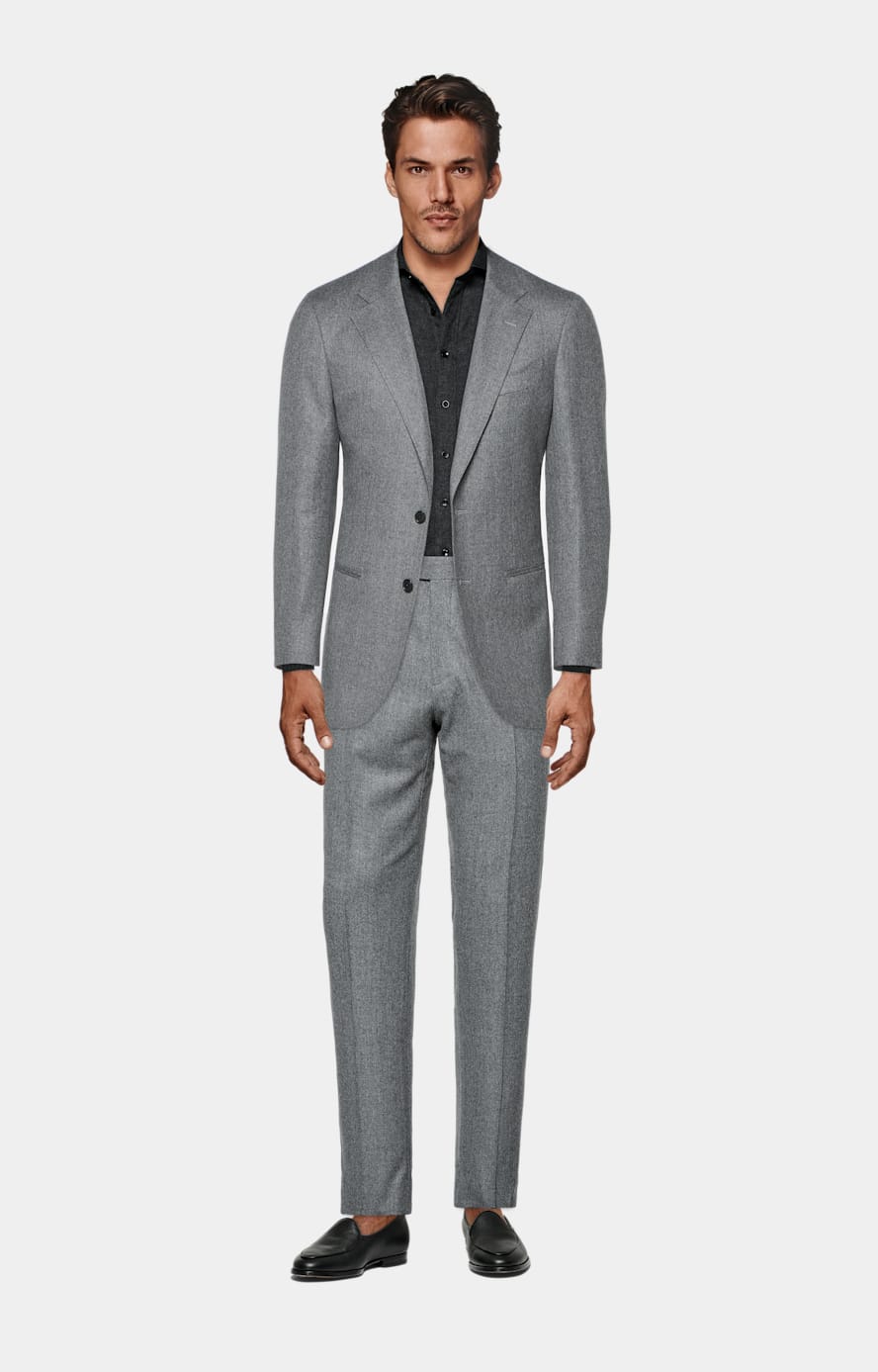 Mid Grey Tailored Fit Havana Suit Jacket