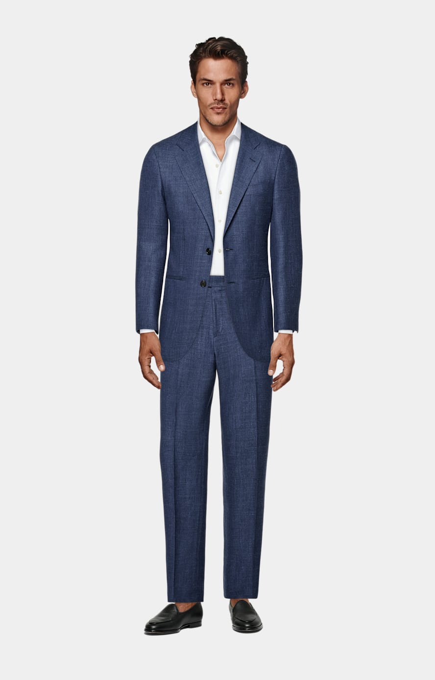 Mid Blue Tailored Fit Havana Suit