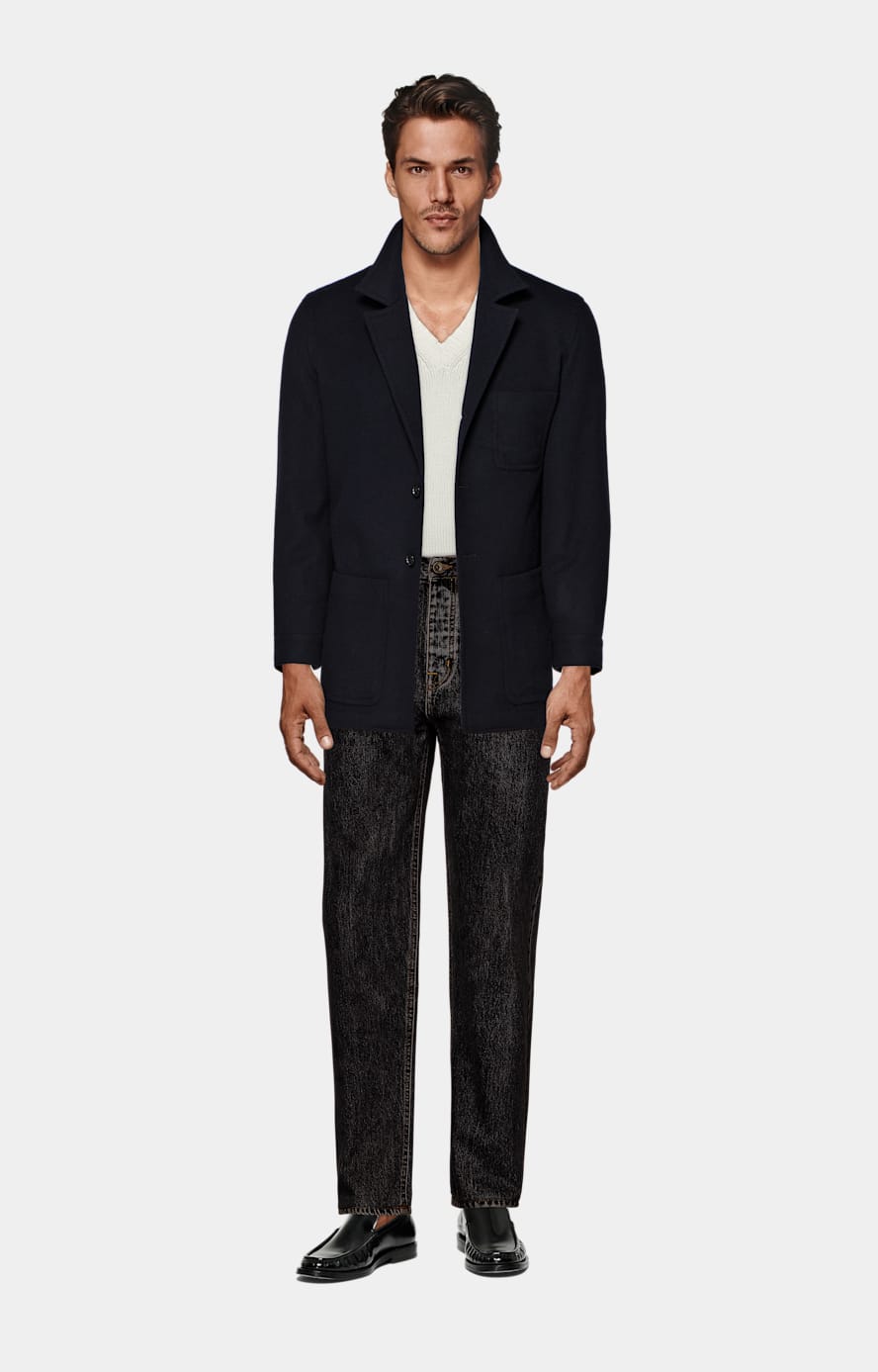 Cotton Blend Relax Fit Shirt Jacket