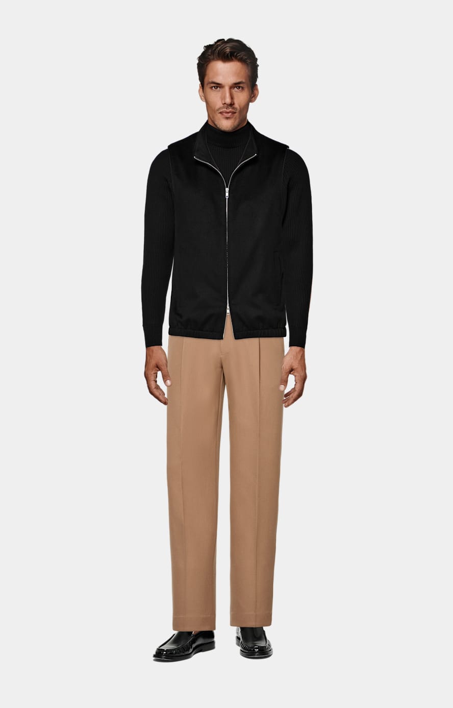 Black Merino Ribbed Turtleneck