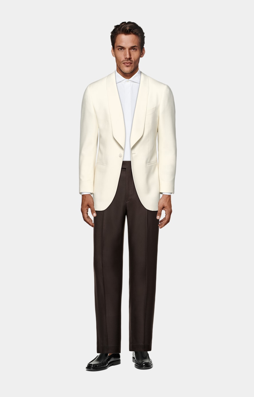 Off White Tailored Fit Havana Dinner Jacket in Pure 4 Ply Traveller Wool SUITSUPPLY SUITSUPPLY United Kingdom
