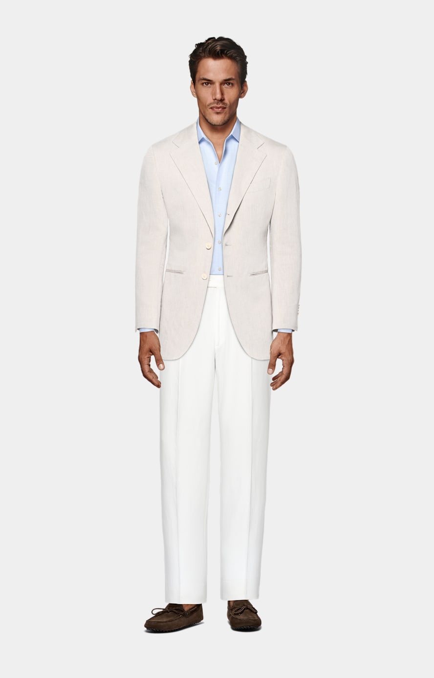 Light Taupe Tailored Fit Havana Suit Jacket