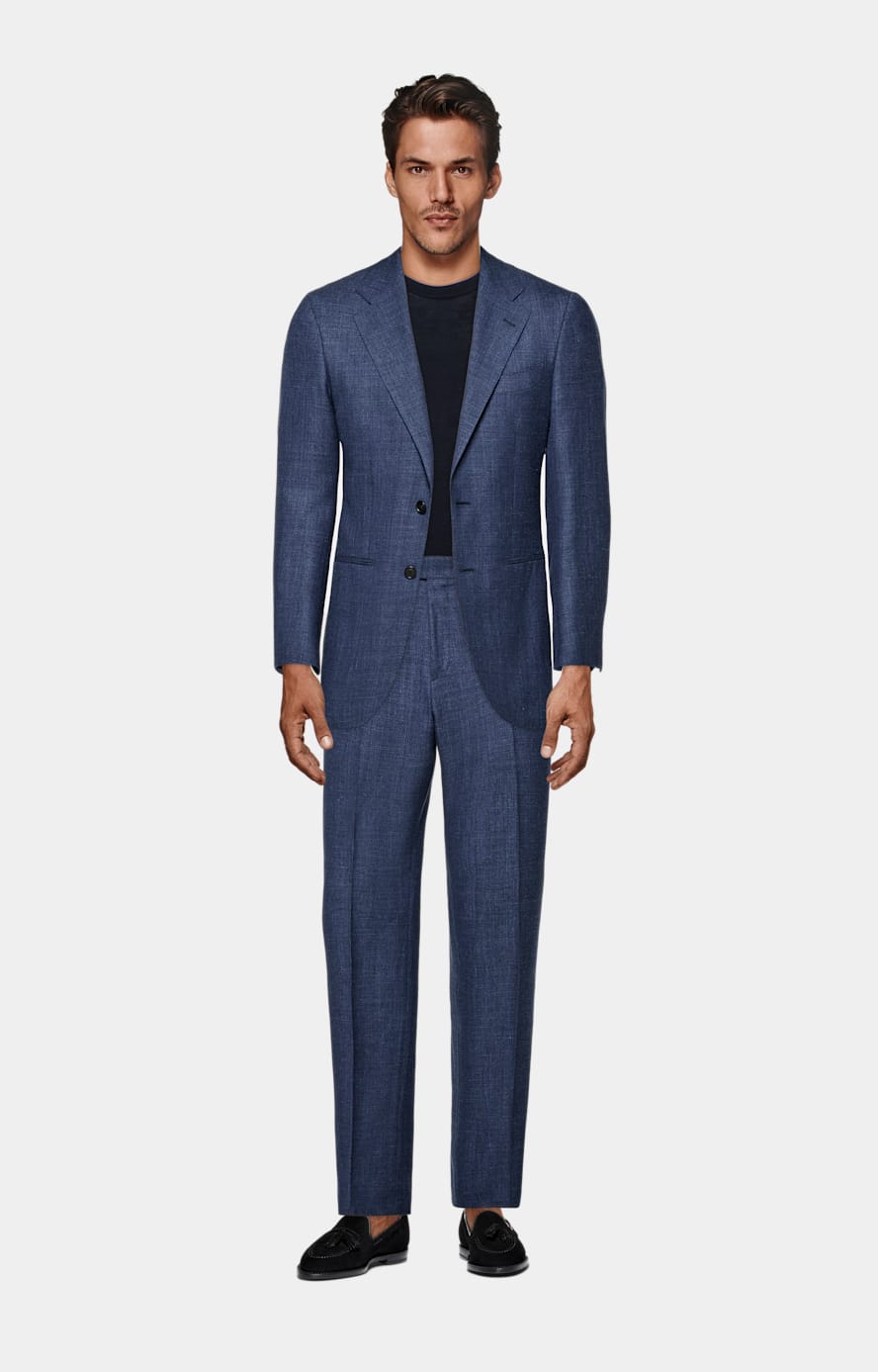 Mid Blue Tailored Fit Havana Suit