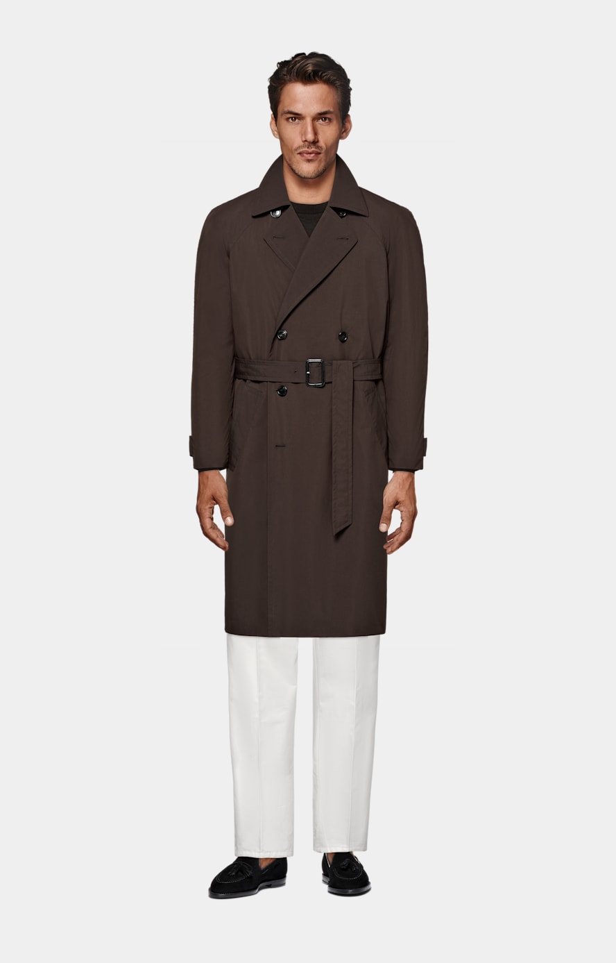 Dark Brown Belted Trench Coat