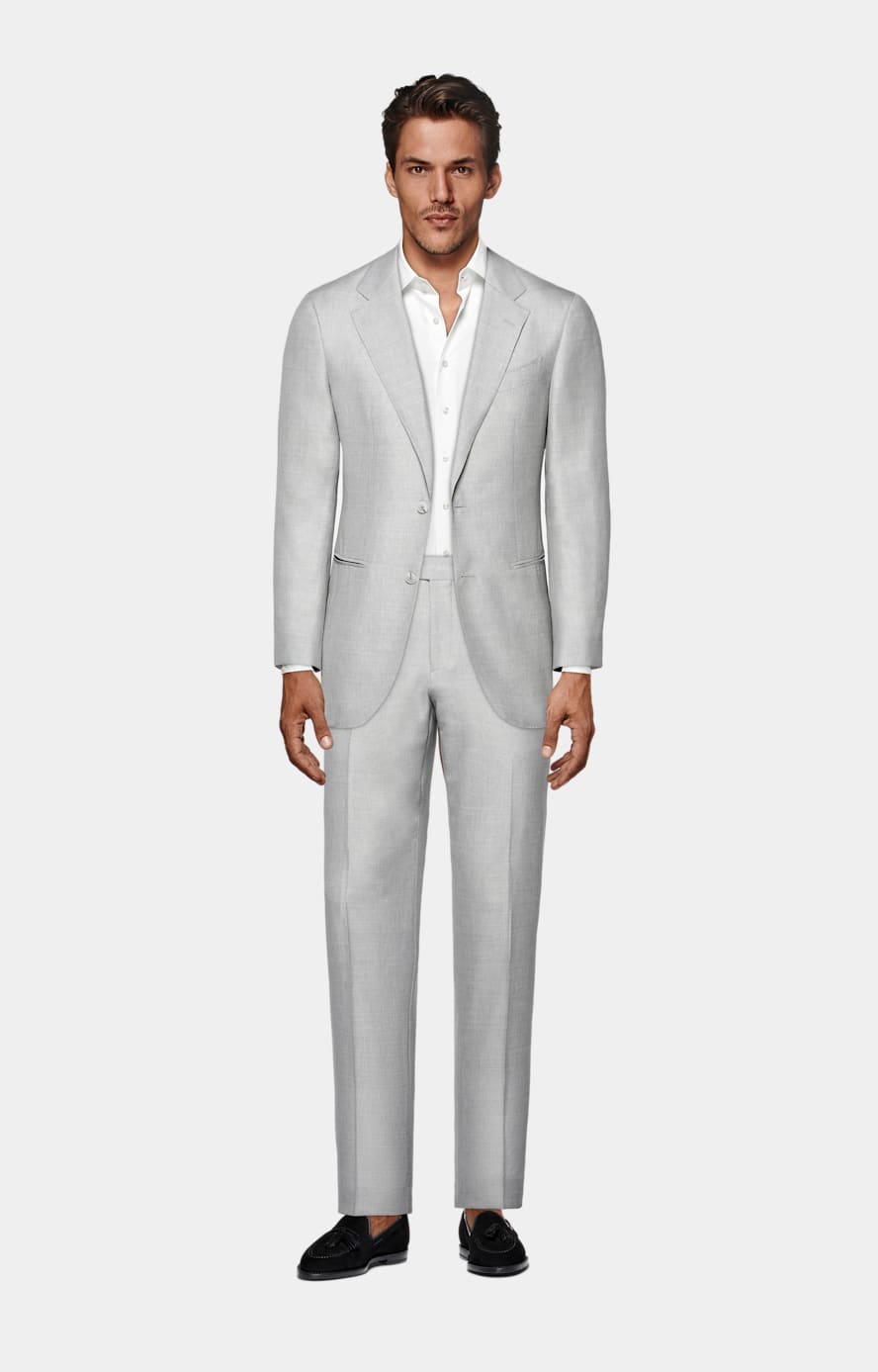 Light Grey Tailored Fit Havana Suit