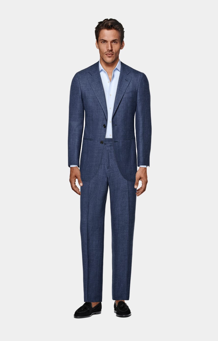 Mid Blue Tailored Fit Havana Suit