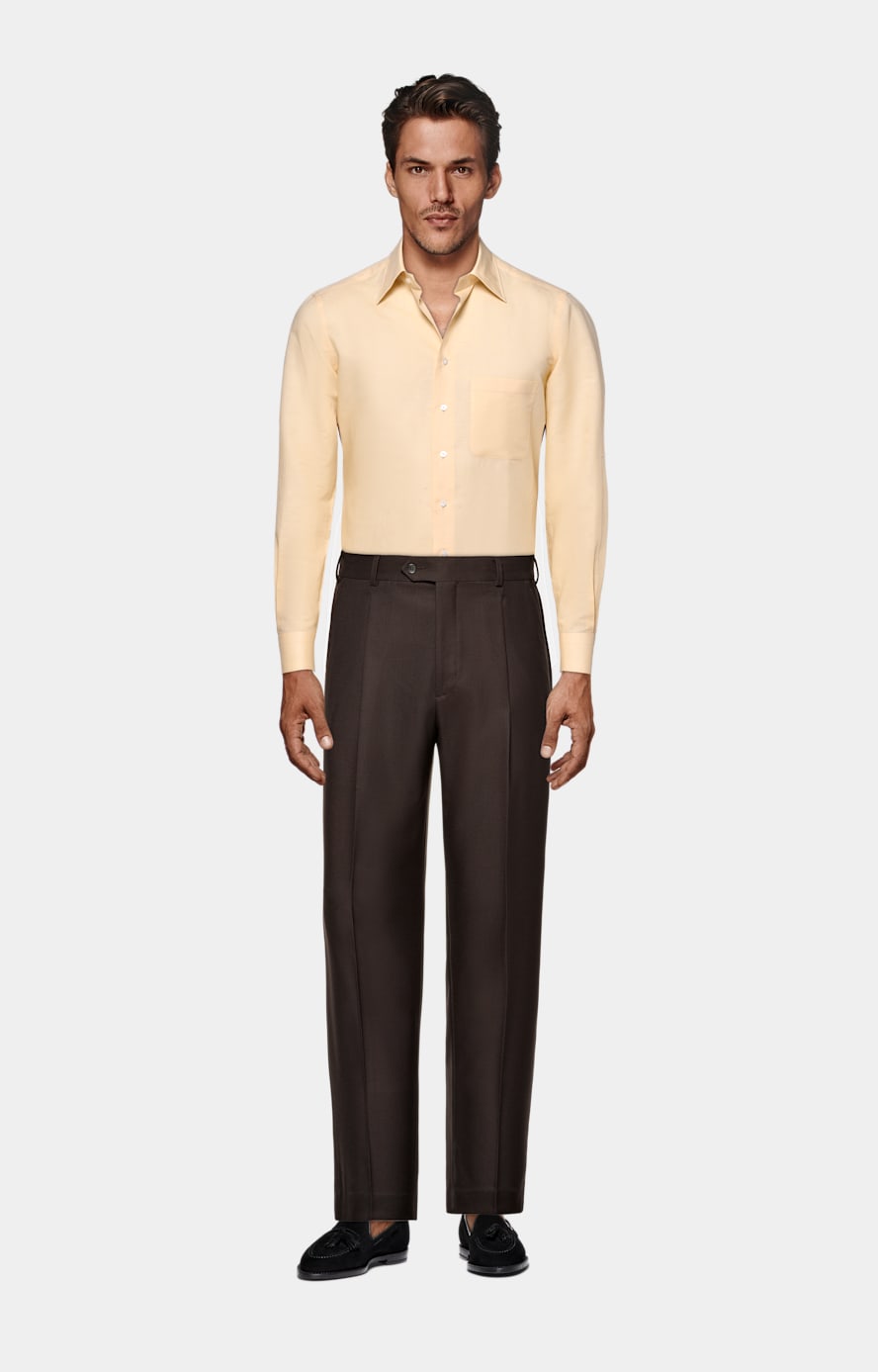 Belted Wide Straight Trousers – La Garçonne