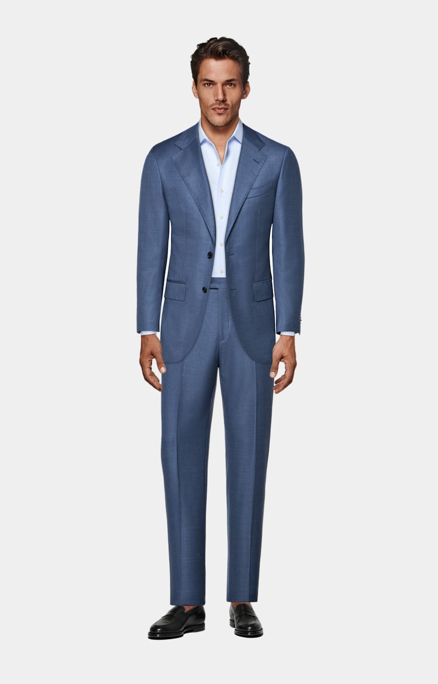 Mid Blue Tailored Fit Havana Suit