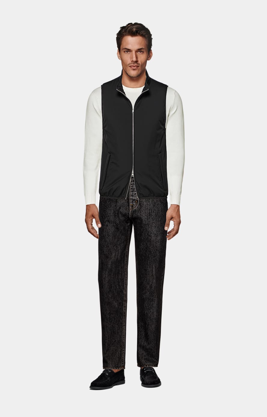 Black Light Padded Zip Vest