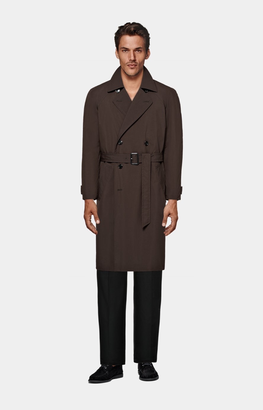 Dark Brown Belted Trench Coat
