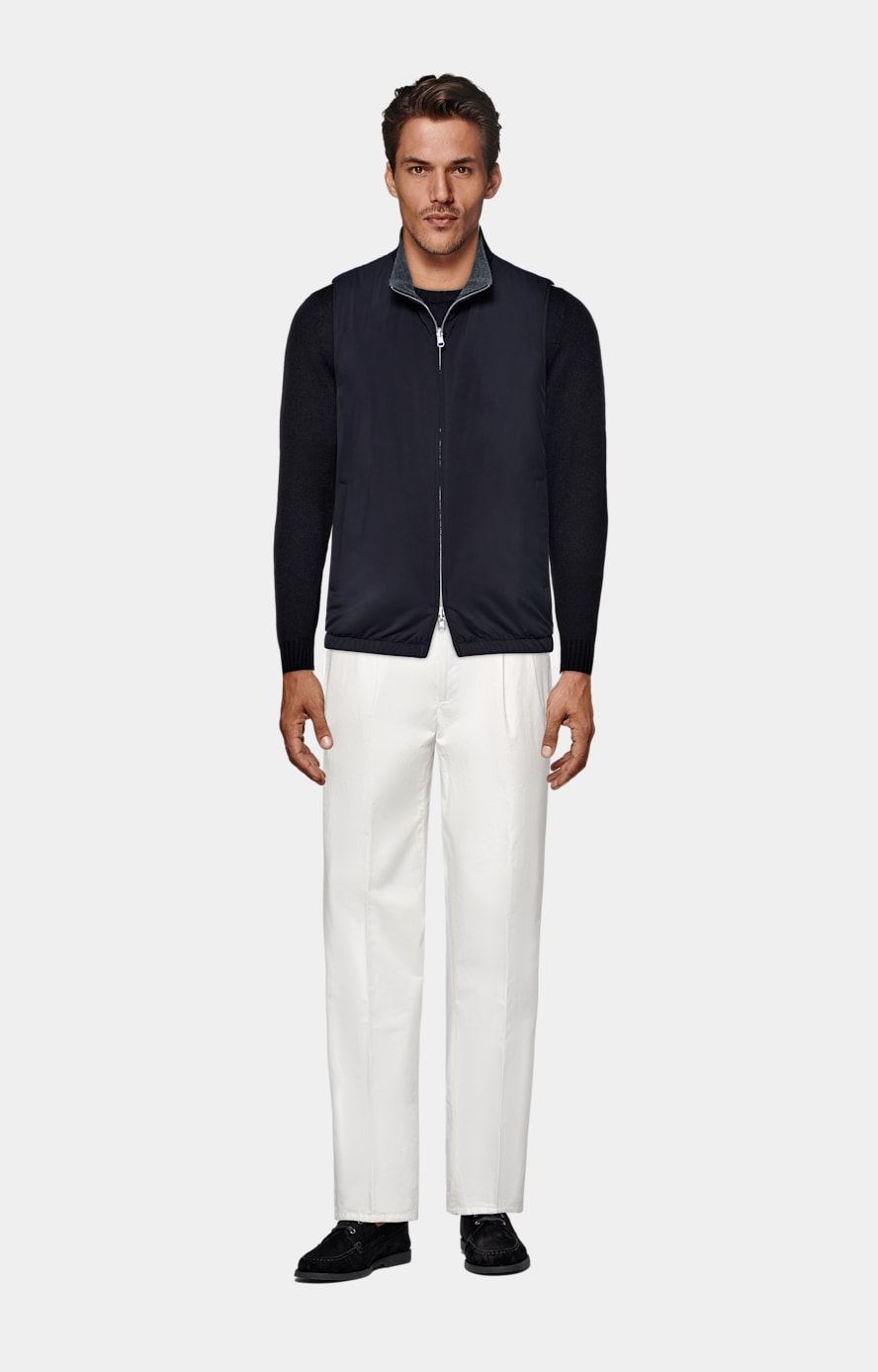 Navy Reversible Light Padded Zip Vest