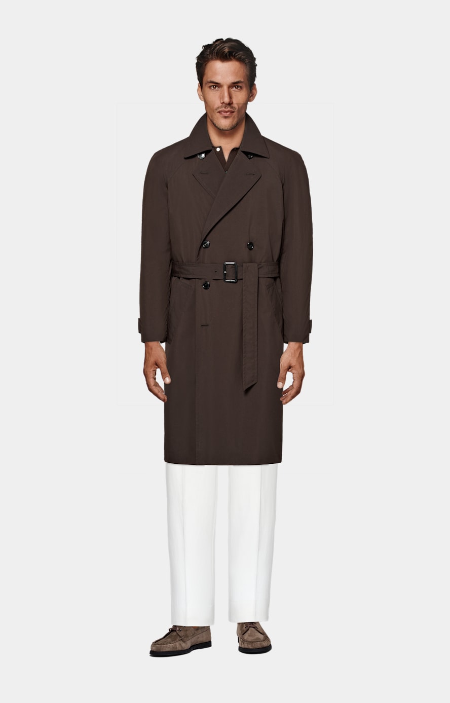 Dark Brown Belted Trench Coat