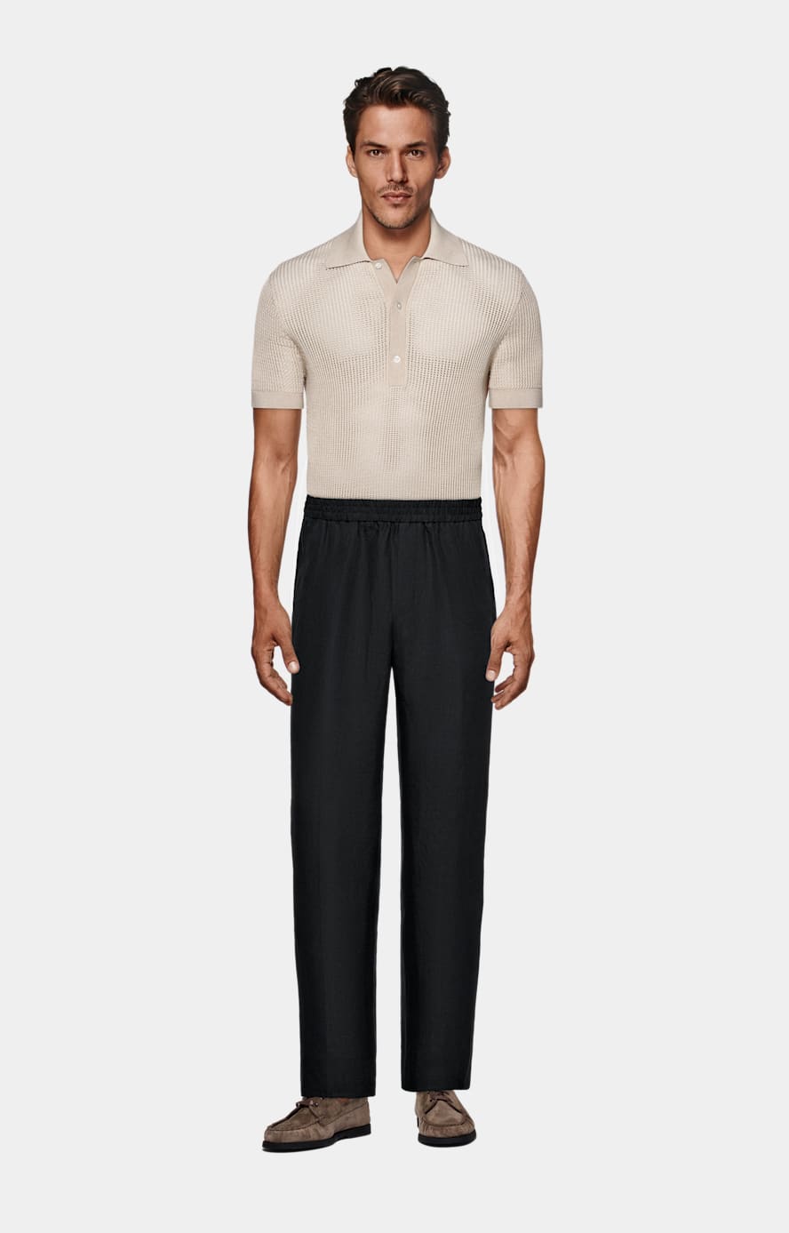 Black Wide Leg Straight Pants
