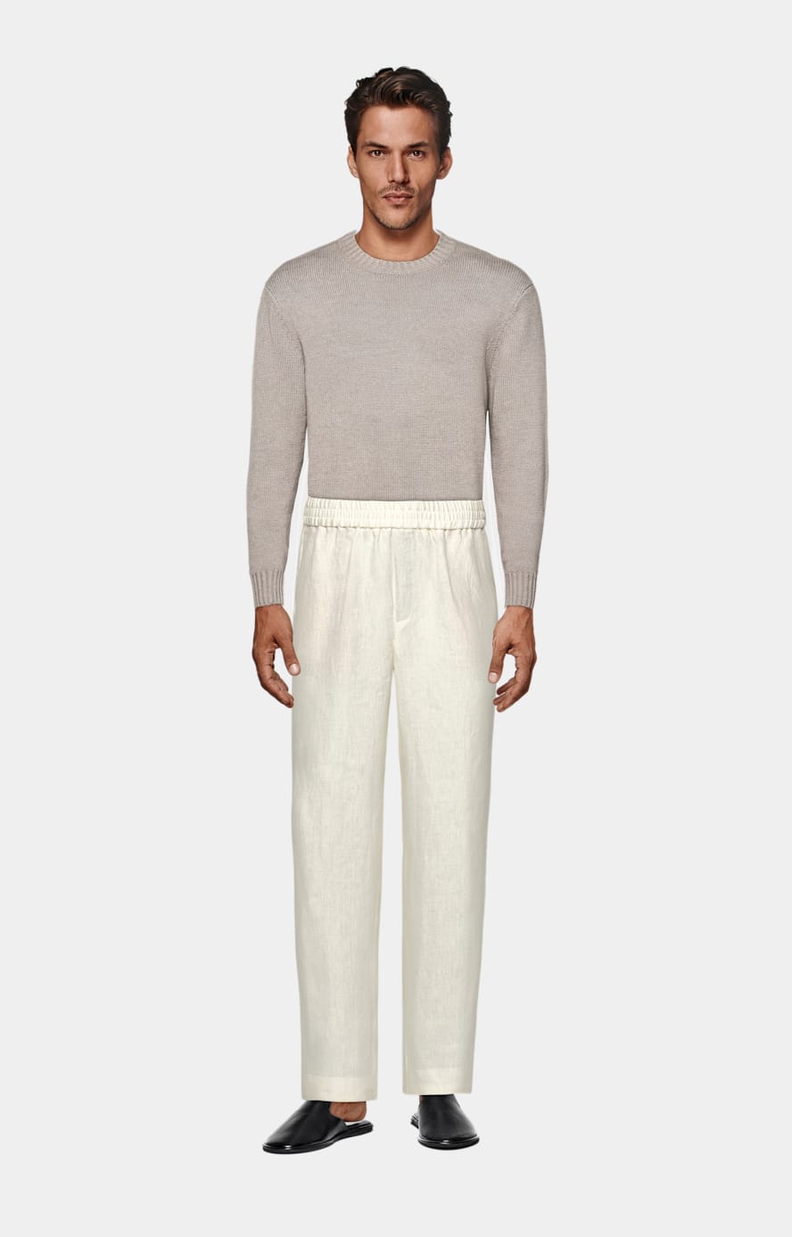 Sand Wide Leg Straight Pants