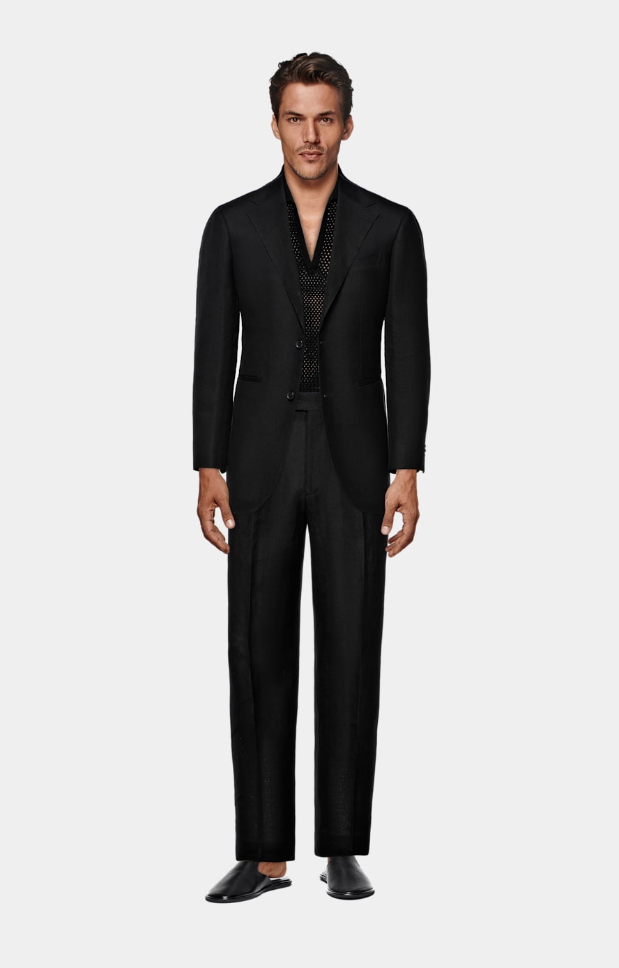 Black Relaxed Fit Roma Suit