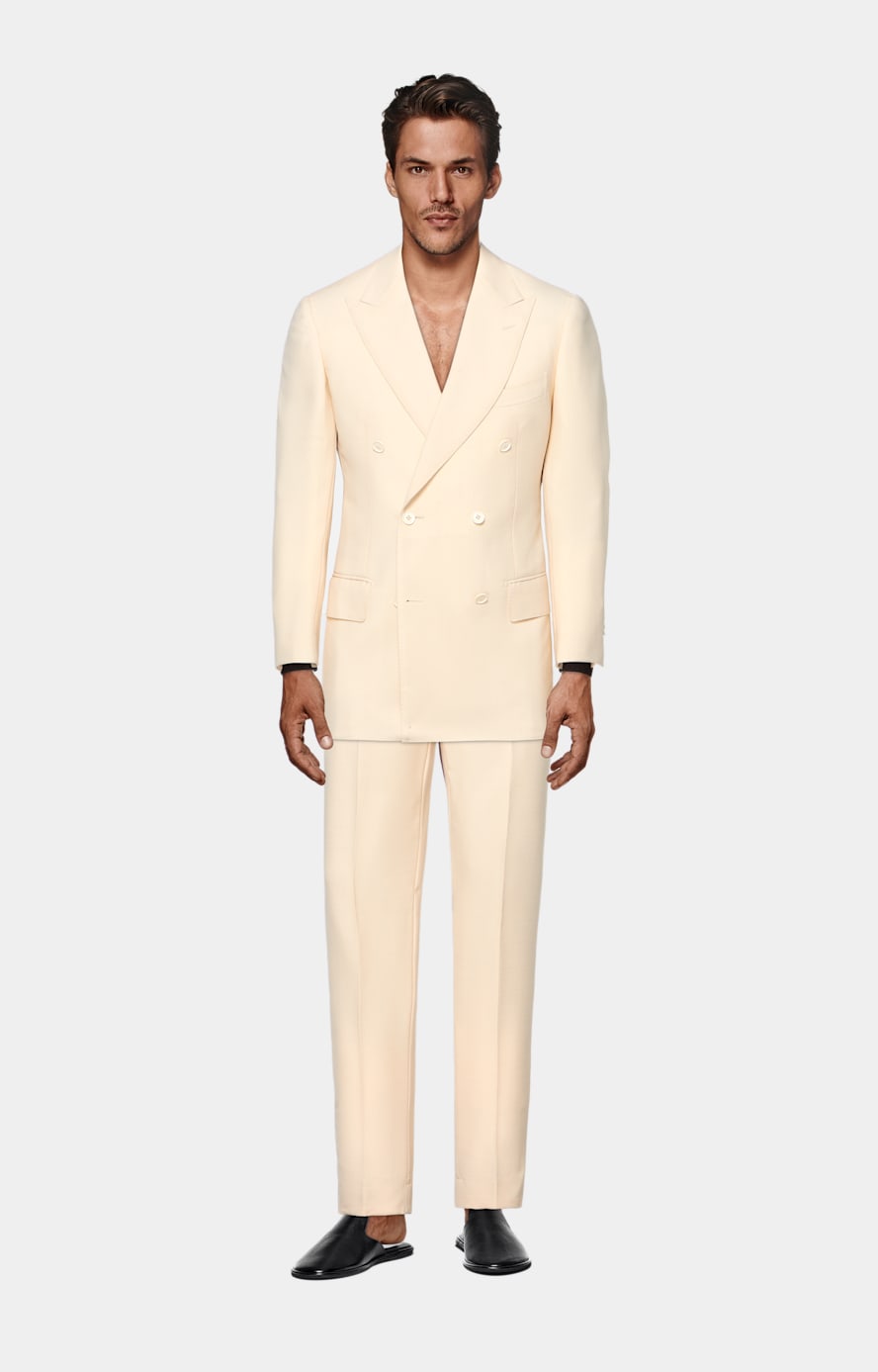 Light Yellow Tailored Fit Milano Suit