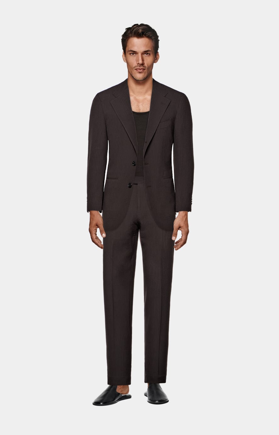 Dark Brown Relaxed Fit Roma Suit