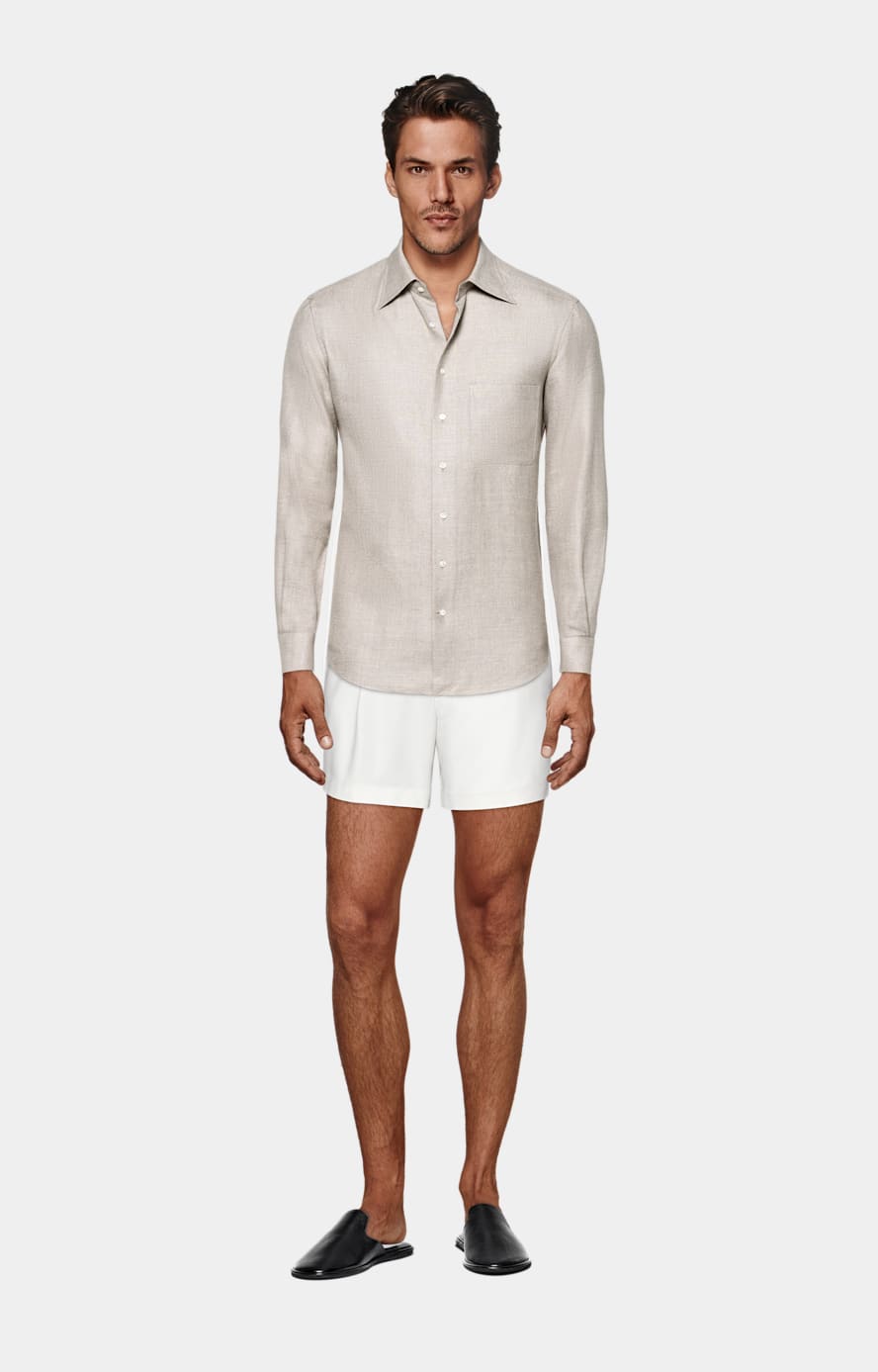 Light Taupe Relaxed Fit Shirt