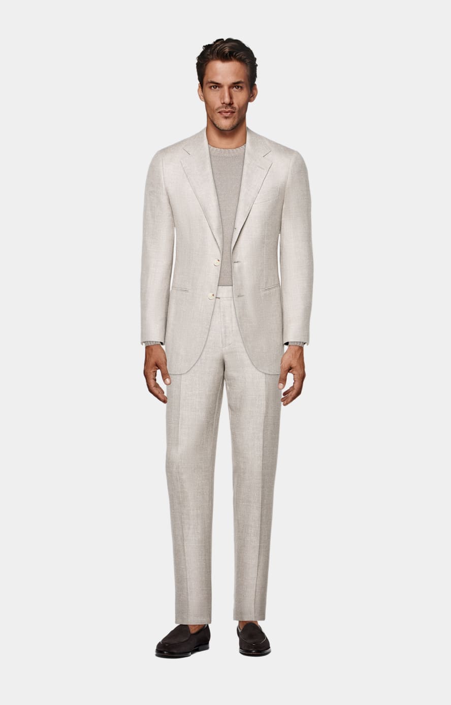 Light Taupe Tailored Fit Havana Suit