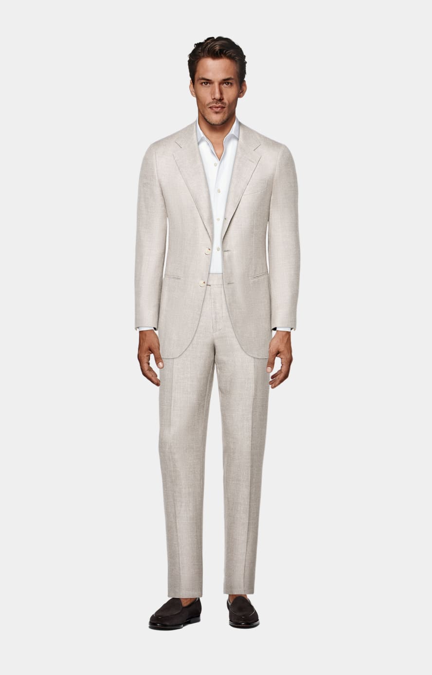 Light Taupe Tailored Fit Havana Suit