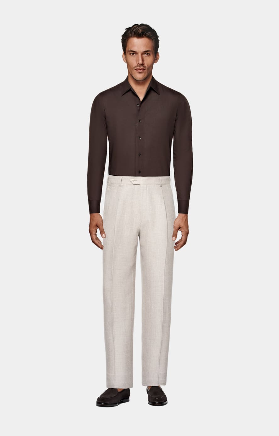 Brown Tailored Fit Shirt