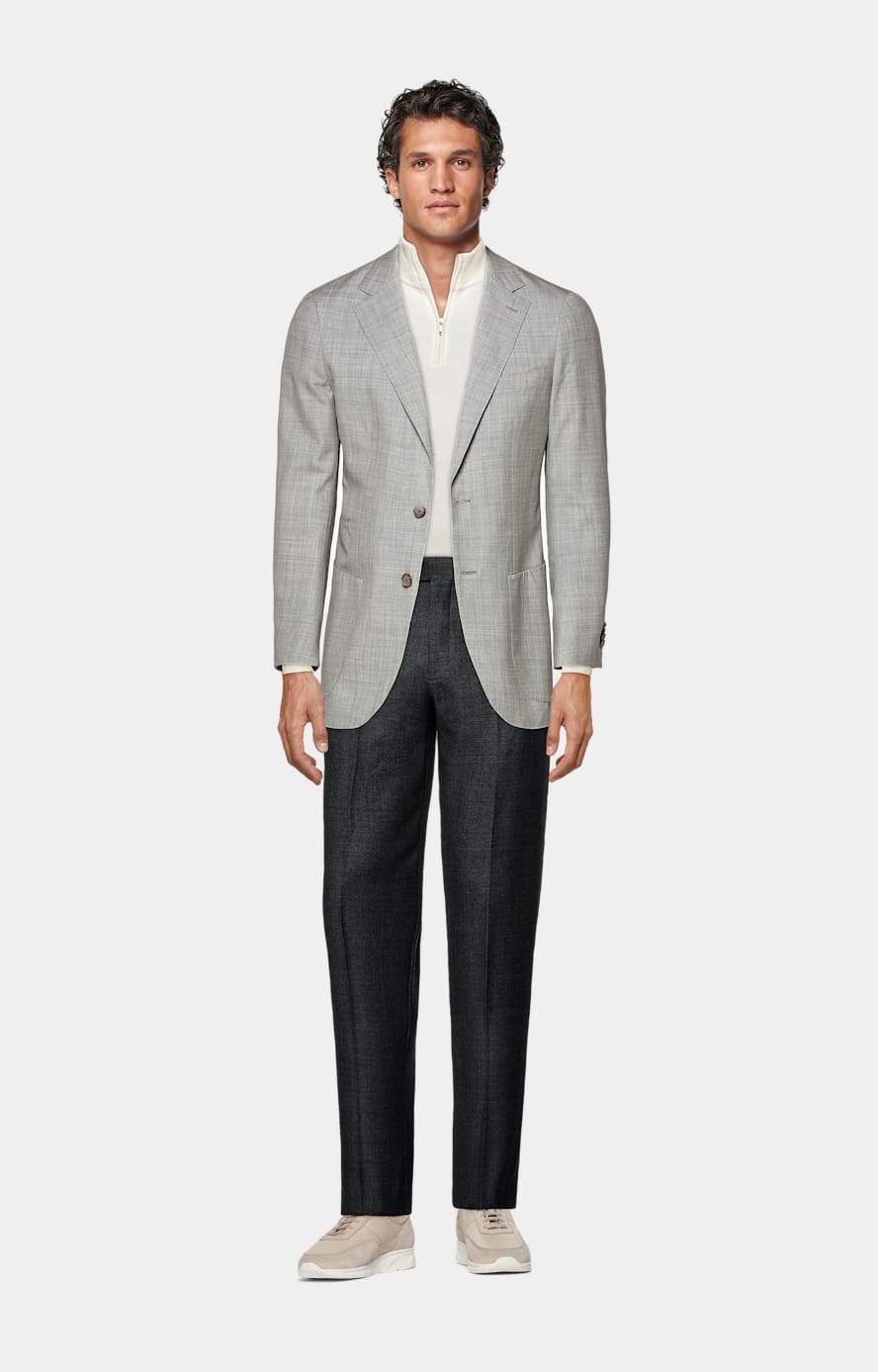 Dark Grey Slim Leg Straight Suit Pants in Pure S110's Wool | SUITSUPPLY US