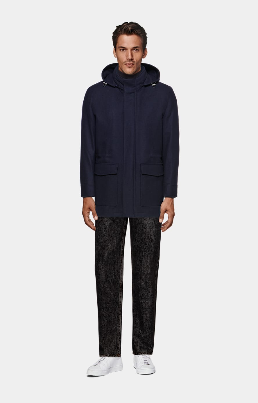 Parka rembourrée bleu marine