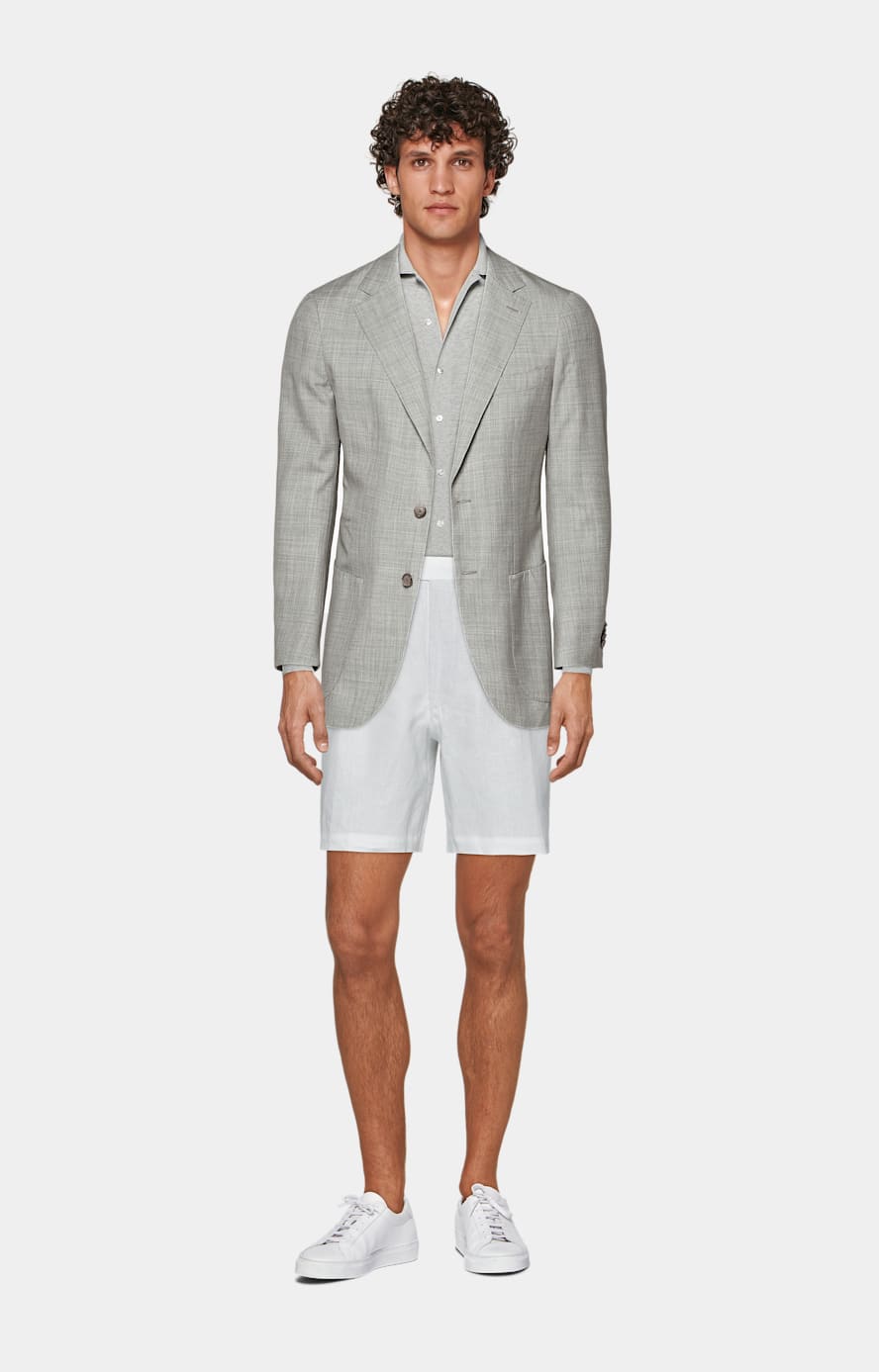 Light Grey Tailored Fit Havana Suit Jacket