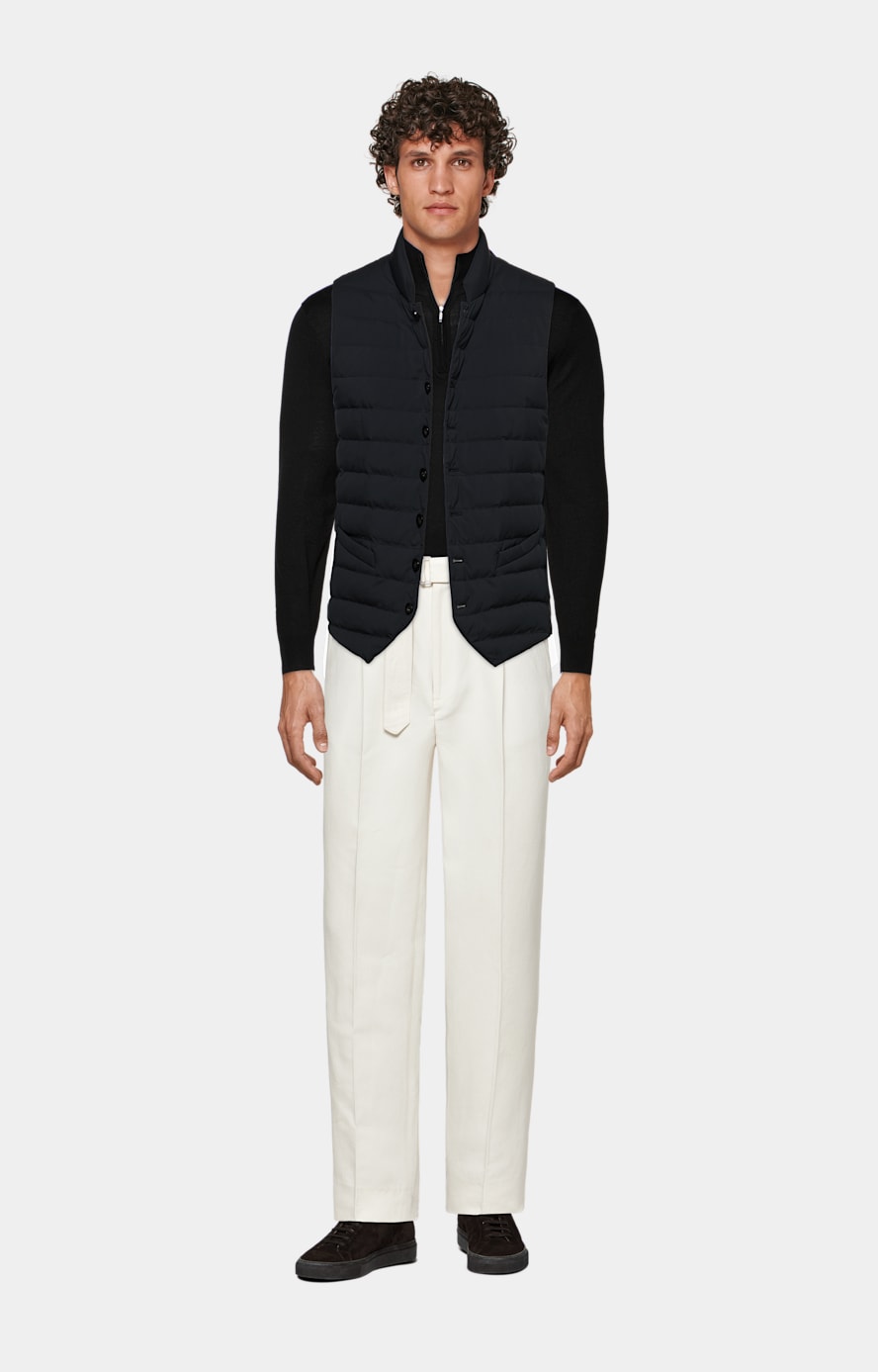  Off-White Wide Leg Tapered Pants