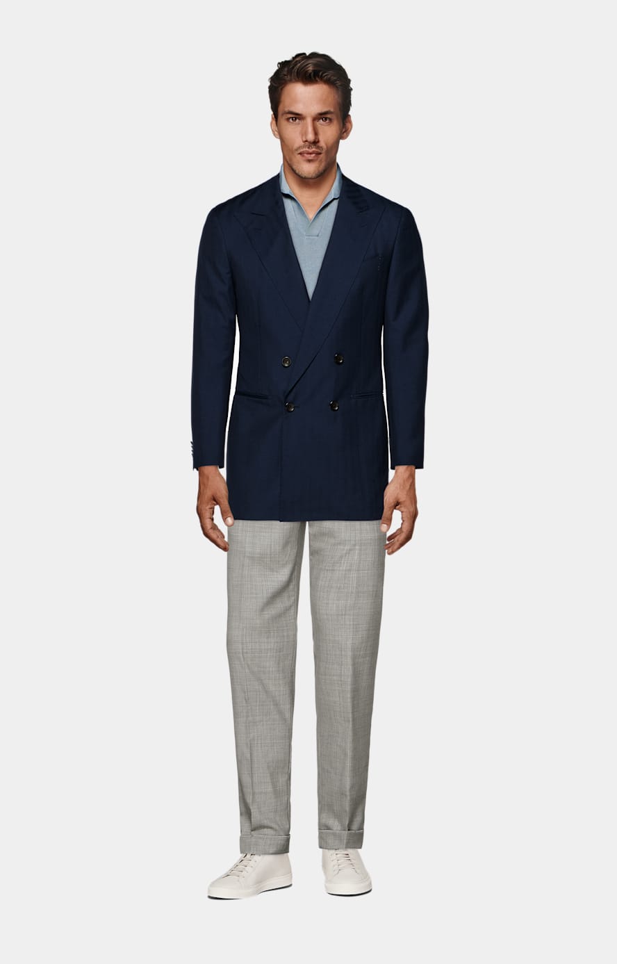 Light Blue Buttonless Polo in Californian Cotton & Mulberry Silk ...