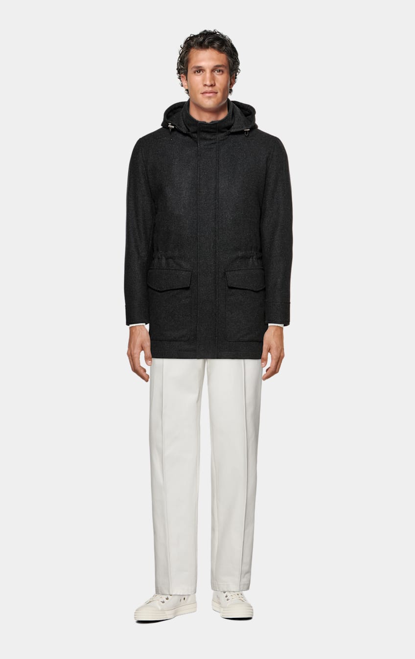 Grey outlet padded parka